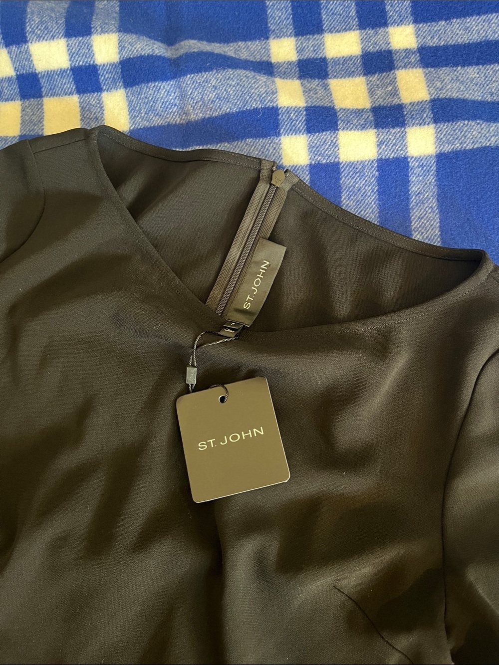 St. John Black Crewneck Dress with Tag